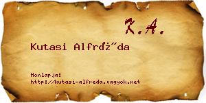 Kutasi Alfréda névjegykártya